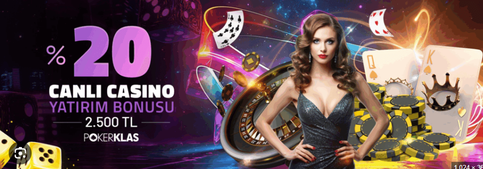 pokerklas yüzde 20 canlı casino yatırım bonusu 2500 TL promosyon banner